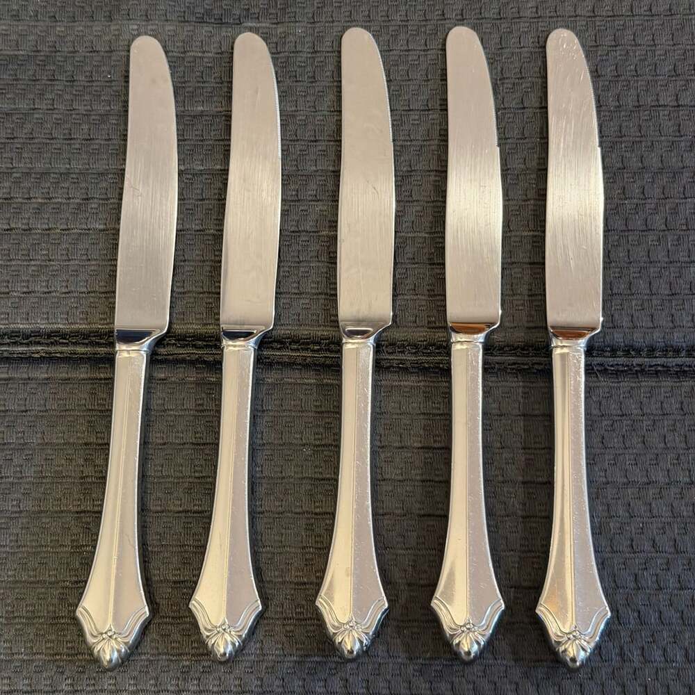 Oneida Kenwood Community Stainless Set Of 5 Hollow Dinner Knives